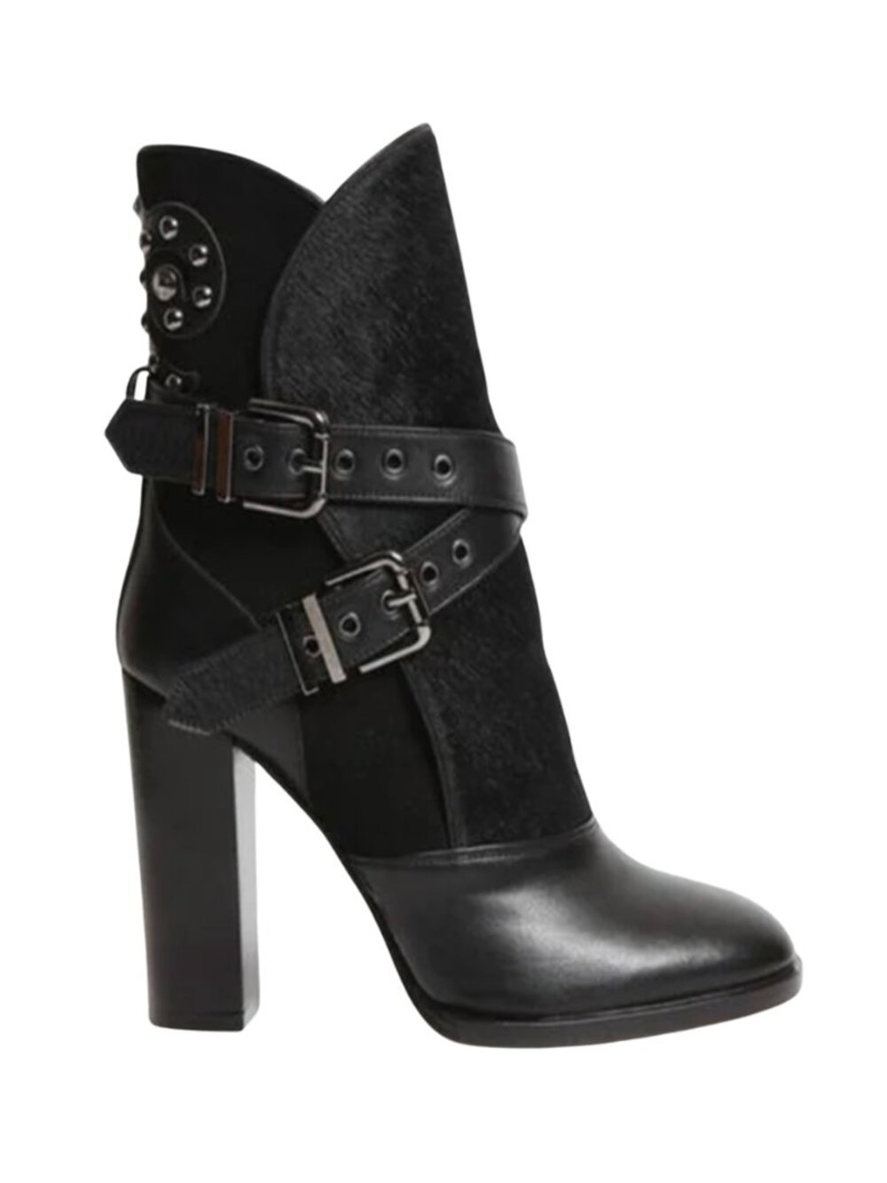 HAVVA Presley Suede & Calf Hair Booties
